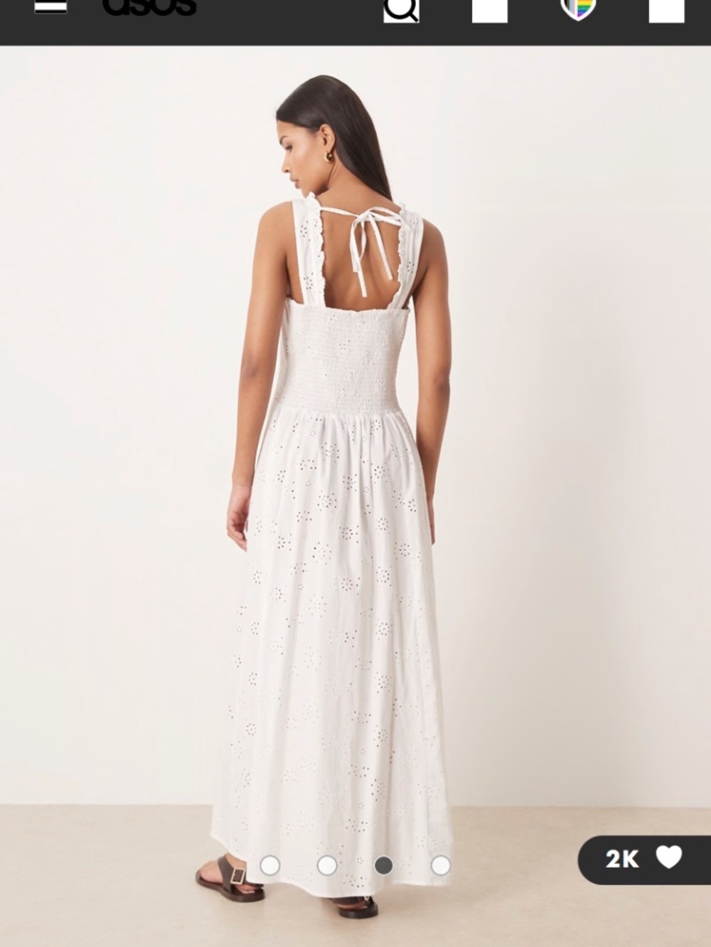 Esmée sheer broderie maxi beach dress in white Size 6 - Picture 2 of 3